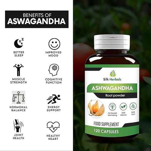 Ashwagandha Capsules 120 Count | Pure Ashwagandha for Stress Relief
