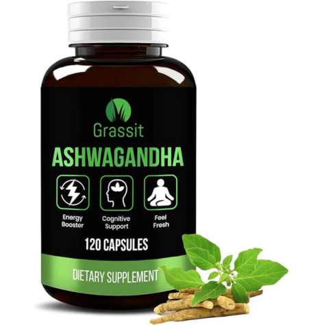 Grassit Pure Ashwagandha Supplement 500 mg | 120 Capsules