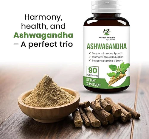 Natural Ashwagandha Capsules 90 Count - Optimal Wellness Solution