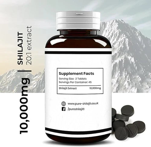 Organic Shilajit Capsules | 10000mg Natural Vitality and Wellness Boost